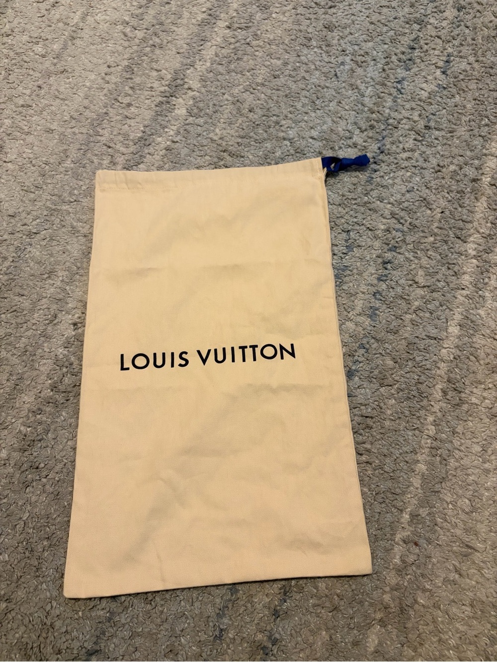 Authentic Louis Vuitton Drawstring Dust Bag Large Beige Cotton Storage Pouch 12x